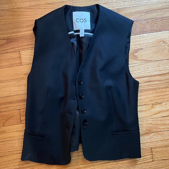 COS Cropped Single-Breasted Waistcoat sz 6 - Picture 6 of 10